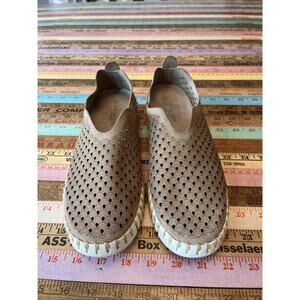 ILSE JACOBSEN 41 Tulip Laser Cut Brown Flats Sneakers Shoes US 9.5 10 Slip On
